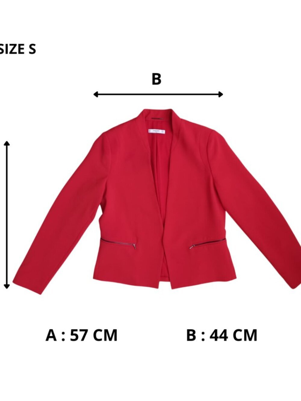 Mango Suit Red Open Front Blazer Jacket - Size S / M - Picture 9 of 9
